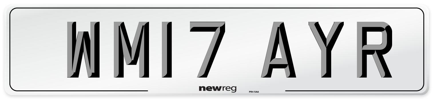 WM17 AYR Number Plate from New Reg